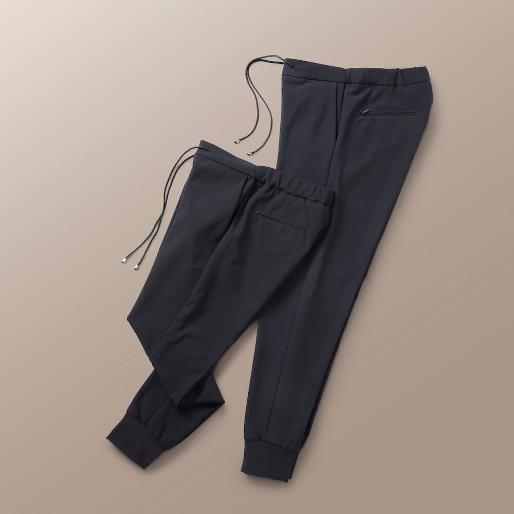 エンメティ /【BR完全別注】ストレッチナイロン ノープリーツ 裾リブパンツ/BR_RICCARDO TECH