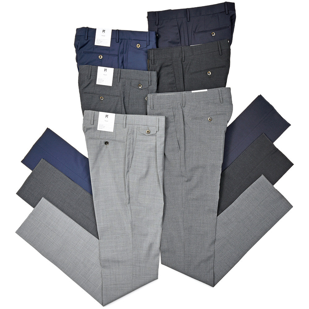 PT TORINO（ピーティートリノ） Travel ウォッシャブルテクノウール ストレッチ トロピカル 1プリーツ ドレスパンツ GENTLEMAN FIT/PO35