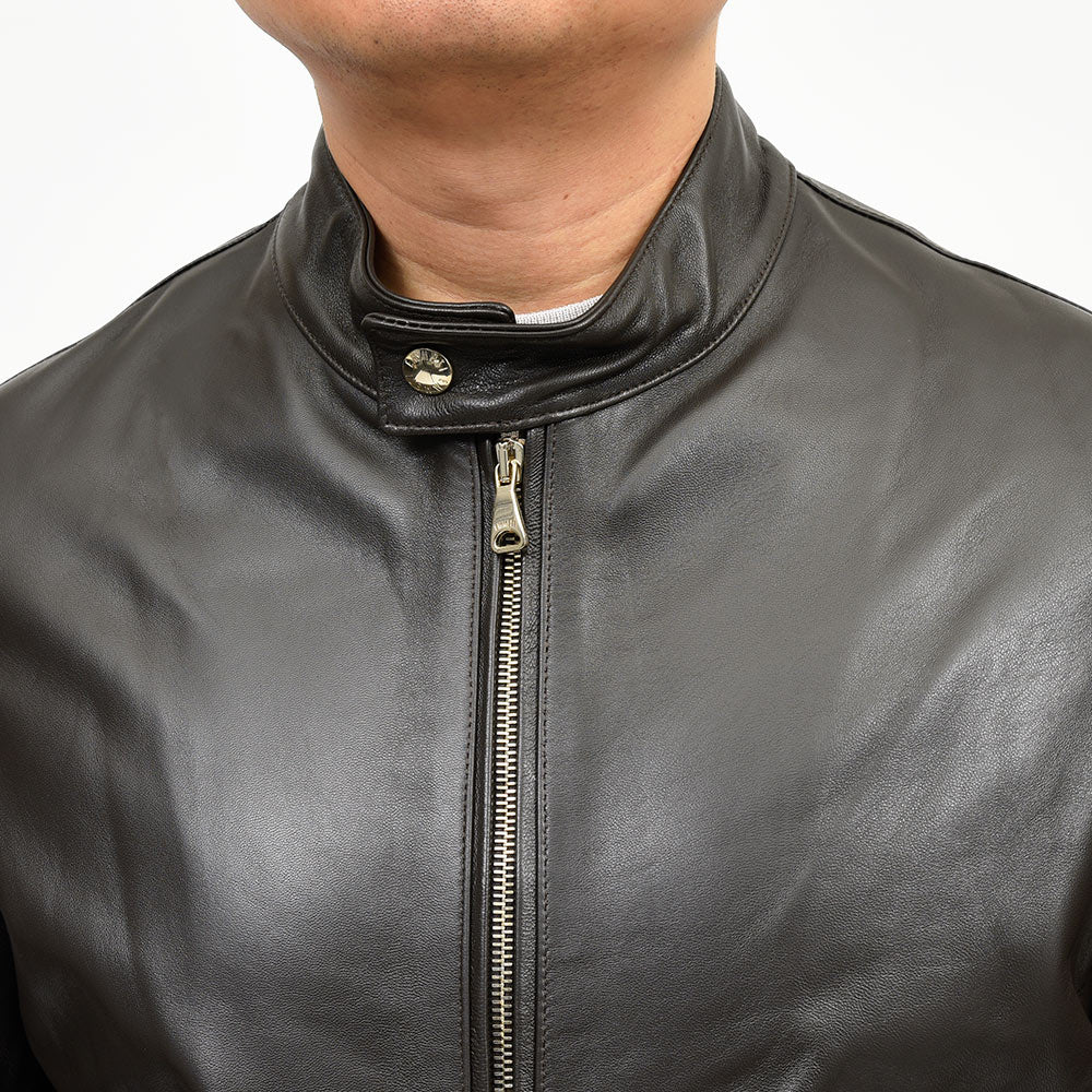 EMMETI（エンメティ） JURI ナッパチェラータ ラムナッパレザー ライダースジャケット