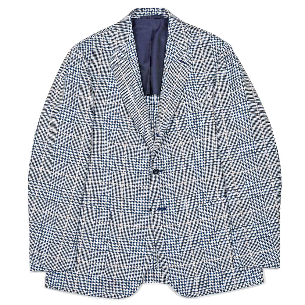 STILE LATINO（スティレ ラティーノ） VINCENZO リネンシルクウールコットン グレンチェック シングルジャケット