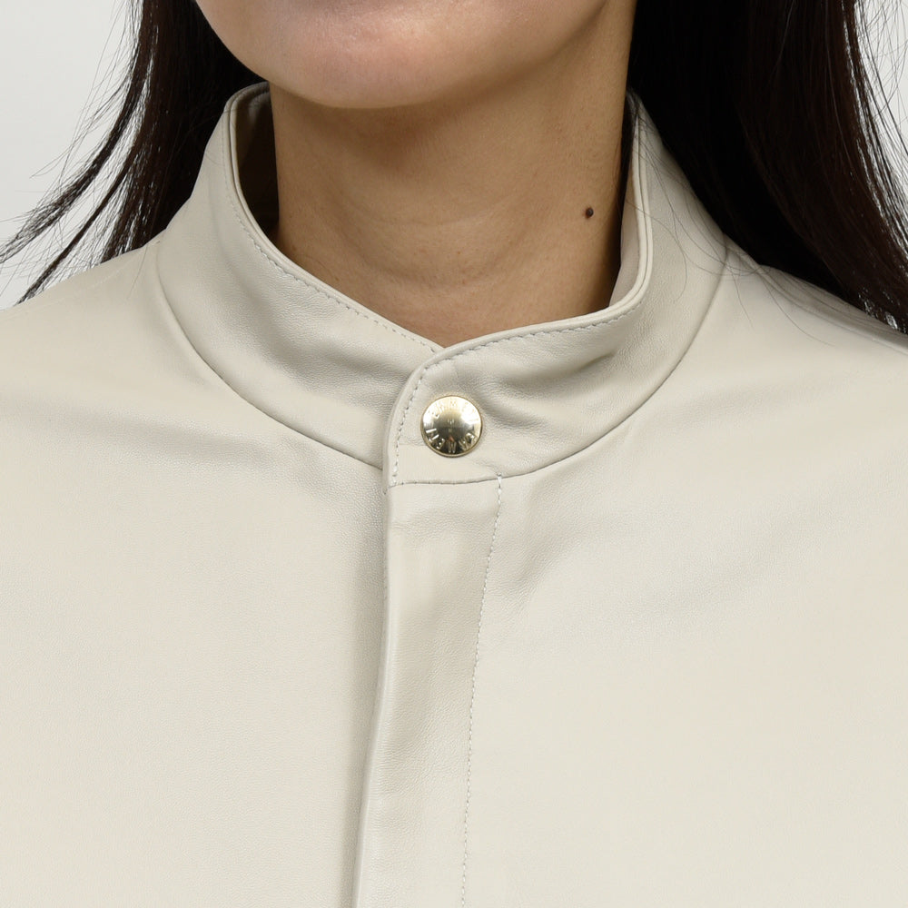 EMMETI（エンメティ） PAIGE GOLD ラムレザー ジップショートブルゾン