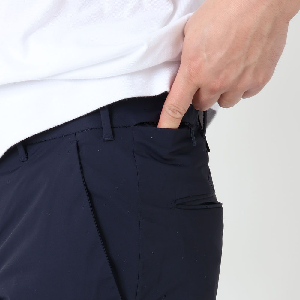 インコテックス / ストレッチ ナイロン ノープリーツ 裾シャーリングパンツ(ZIPポケット付き)/SLIM FIT/1TS001 9456A