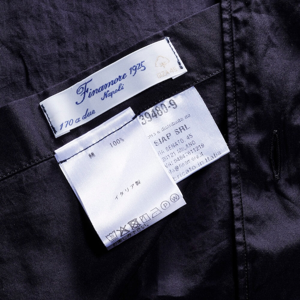 フィナモレ / GIZA45 コットン カッタウェイカラー シャツ/SERGIO BALI