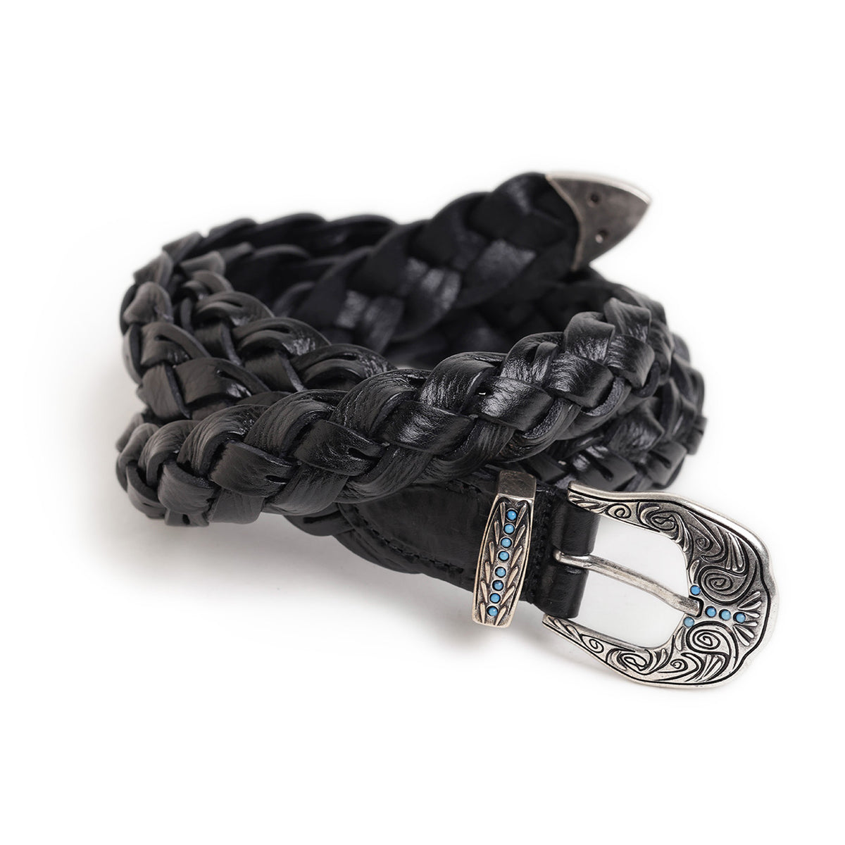 ファットリア デル クオイオ / メッシュ レザー ベルト / 25mm幅 / ASOLINA MESH BELT / ブラック