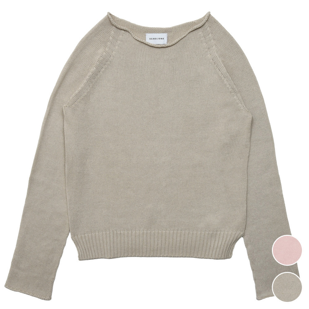 SCAGLIONE（スカリオーネ）  DEC074 コットンラウンドネックニット
