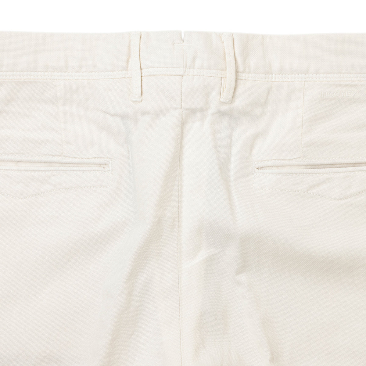 インコテックス / コットン リネン ウォッシュド ストレッチ パンツ / SLIM FIT / 18S100 9809A / アイボリー