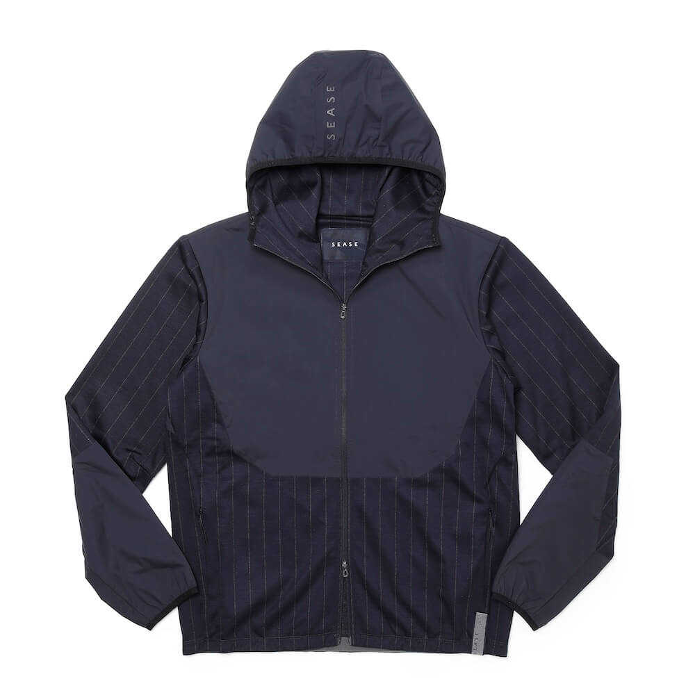 シーズ / ストライプ ジャージー ZIPPED HOODIE HYBRID/WH049 TJ232