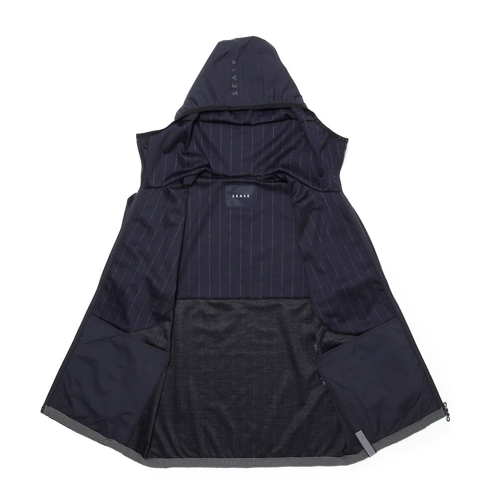 シーズ / ストライプ ジャージー ZIPPED HOODIE HYBRID/WH049 TJ232