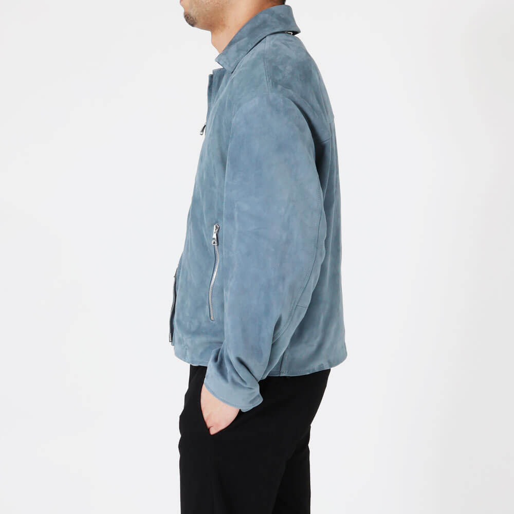 エンメティ / 【BR別注】スペシャル ラムスキン スウェード ジップアップ ブルゾン(シルバーパーツ)/ACHILLE_BR/SP LAMB SKIN SUEDE