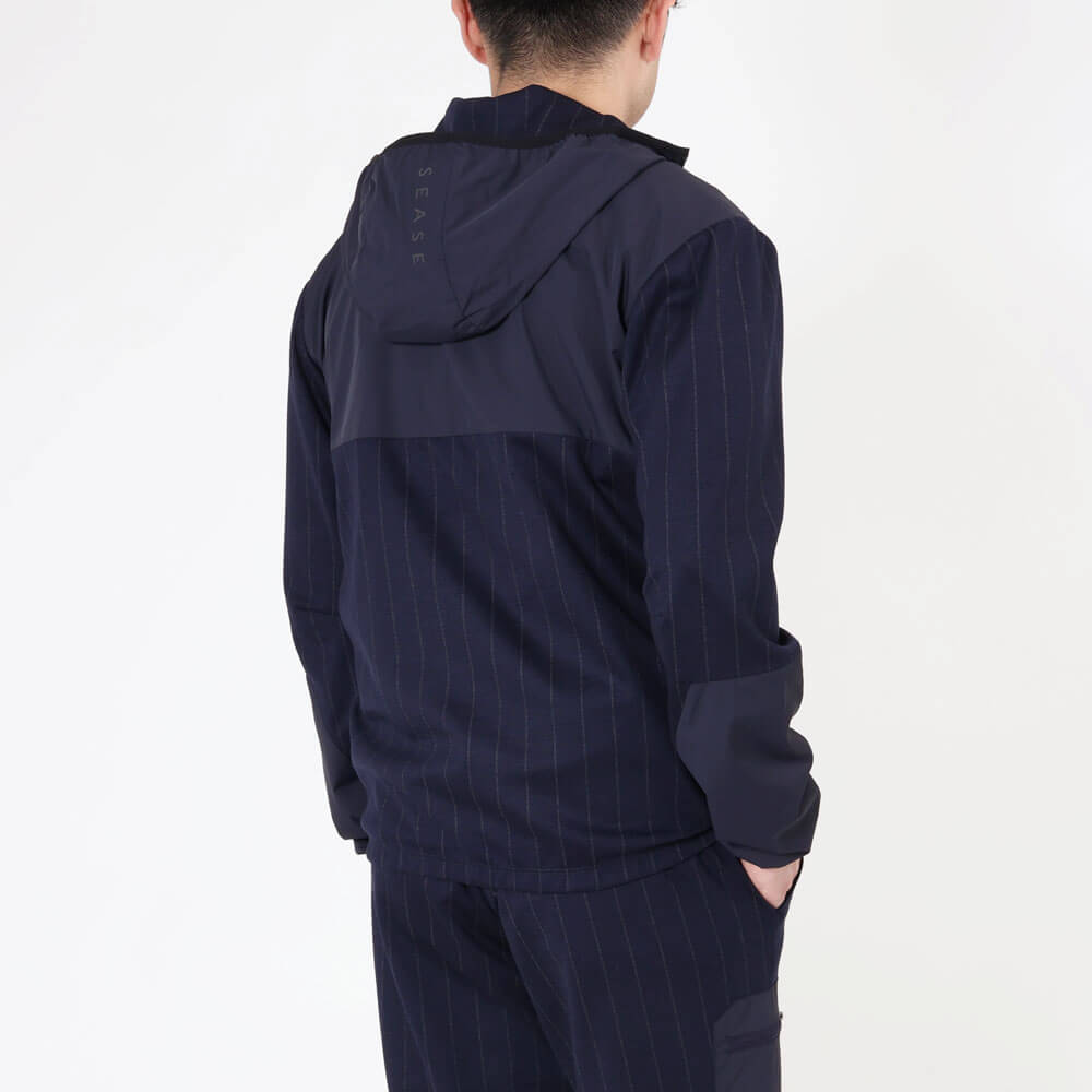 シーズ / ストライプ ジャージー ZIPPED HOODIE HYBRID/WH049 TJ232