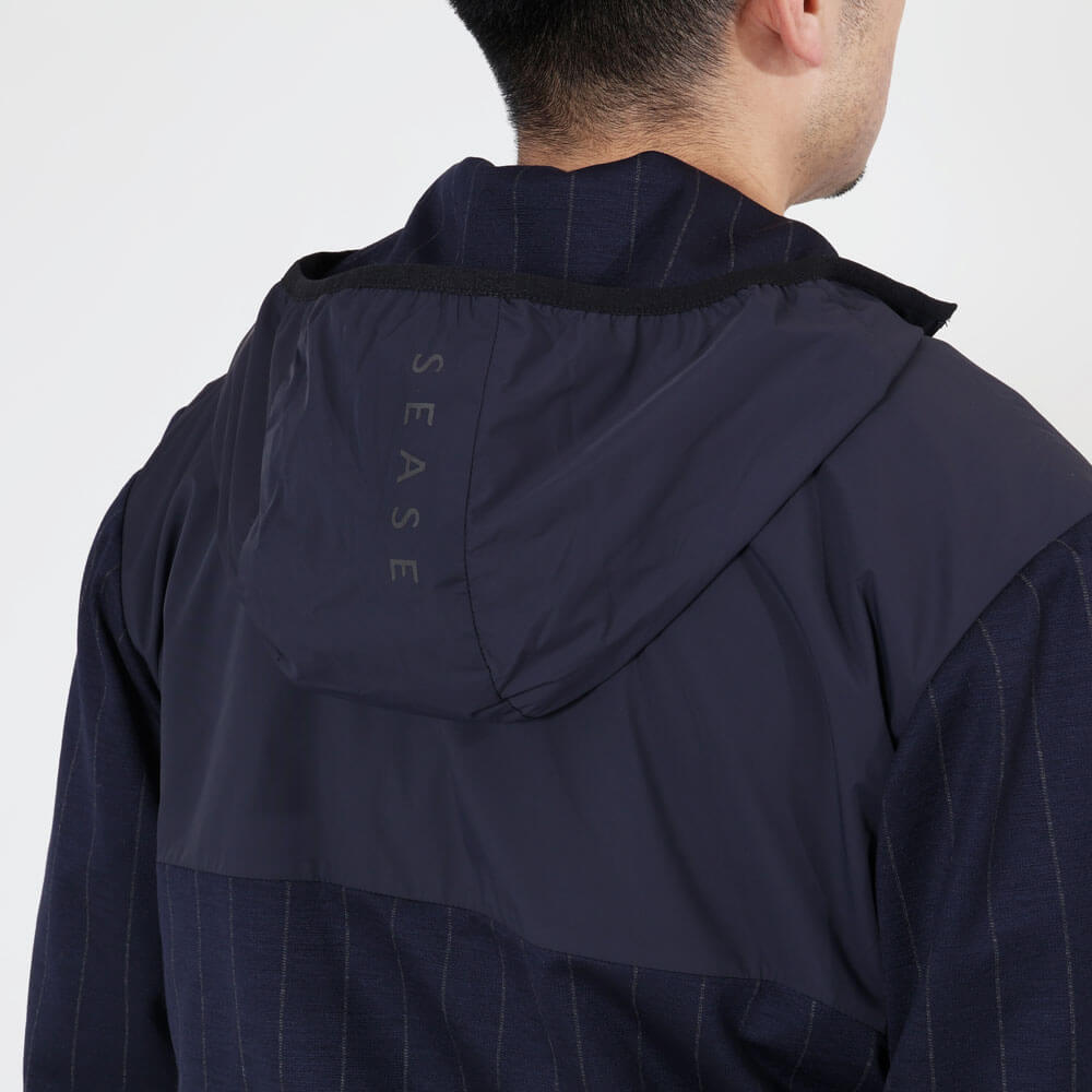 シーズ / ストライプ ジャージー ZIPPED HOODIE HYBRID/WH049 TJ232
