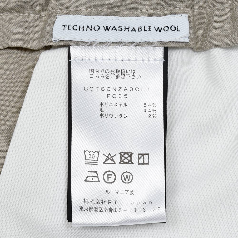 PT TORINO（ピーティー トリノ） ウォッシャブルテクノウール ストレッチ トロピカル 1プリーツシャーリングパンツ SOFT FIT/PO35
