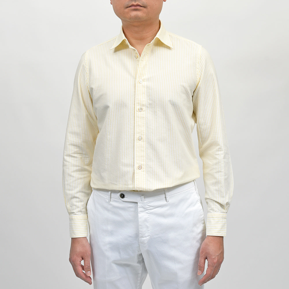 Finamore（フィナモレ） VITTORIO/BALI コットンオックス ロンドンストライプ セミワイドカラーシャツ