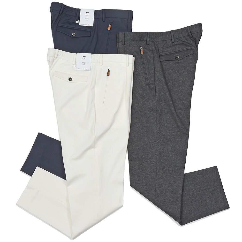 PT TORINO（ピーティー トリノ） NEW BERLIN サマージャージー ストレッチ 永久クリース 1プリーツパンツ SOFT FIT/VD02