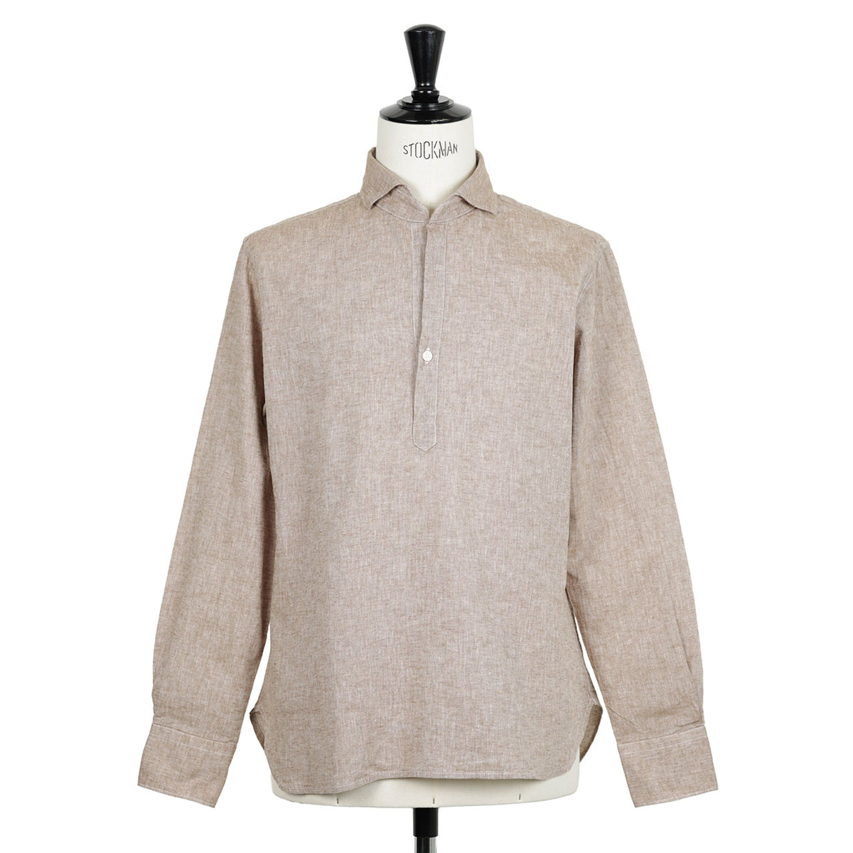 オリアン/ Vintage 製品洗い リネンコットン プルオーバー カプリワイドカラーシャツ / SLIM FIT /  KH30F 02U489 / ベージュ