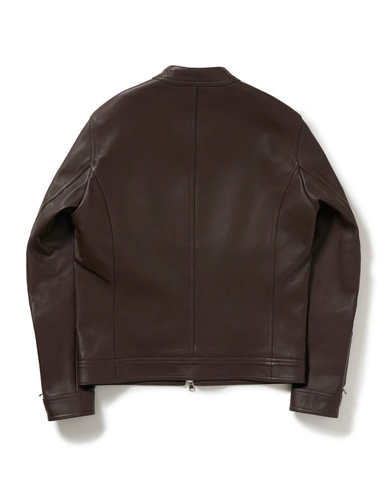 エンメティ / H CLASSICA（アッカ クラシカ） シルバーZIP ナッパチェラータ ラムレザーライダース / ダークブラウン
