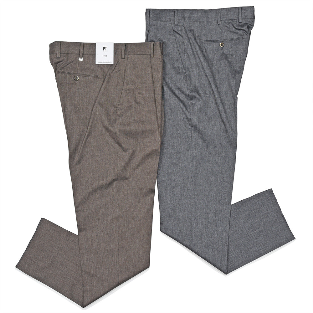 PT TORINO（ピーティートリノ） ヴァージンウールコットン ストレッチ オックス 1プリーツパンツ UNION FIT/MA38