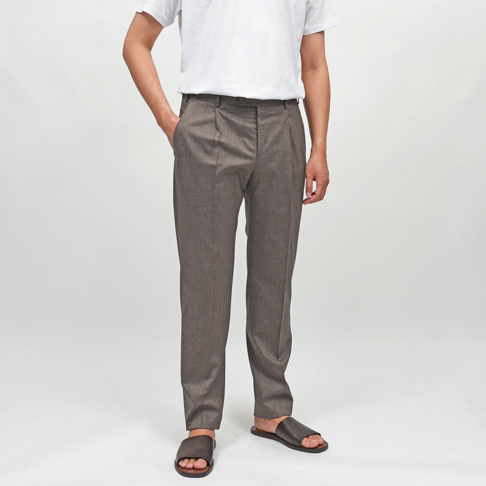 PT TORINO（ピーティートリノ） ヴァージンウールコットン ストレッチ オックス 1プリーツパンツ UNION FIT/MA38