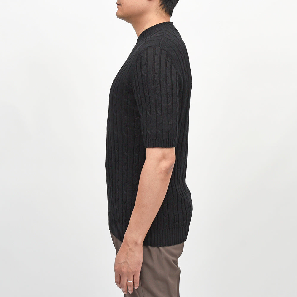 Settefili Cashmere（セッテフィーリ カシミア） リネンコットン ケーブル クルーネックニット