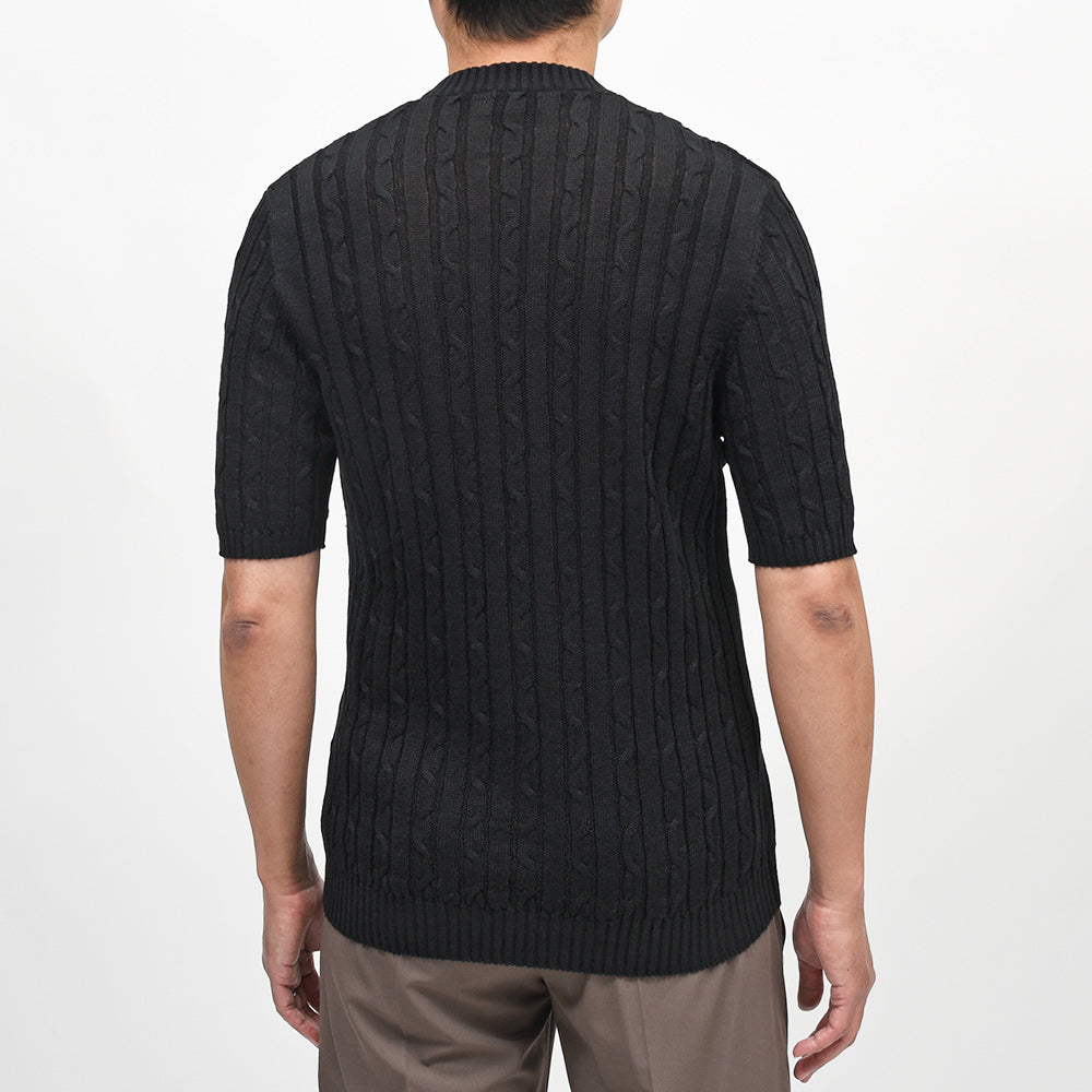 Settefili Cashmere（セッテフィーリ カシミア） リネンコットン ケーブル クルーネックニット