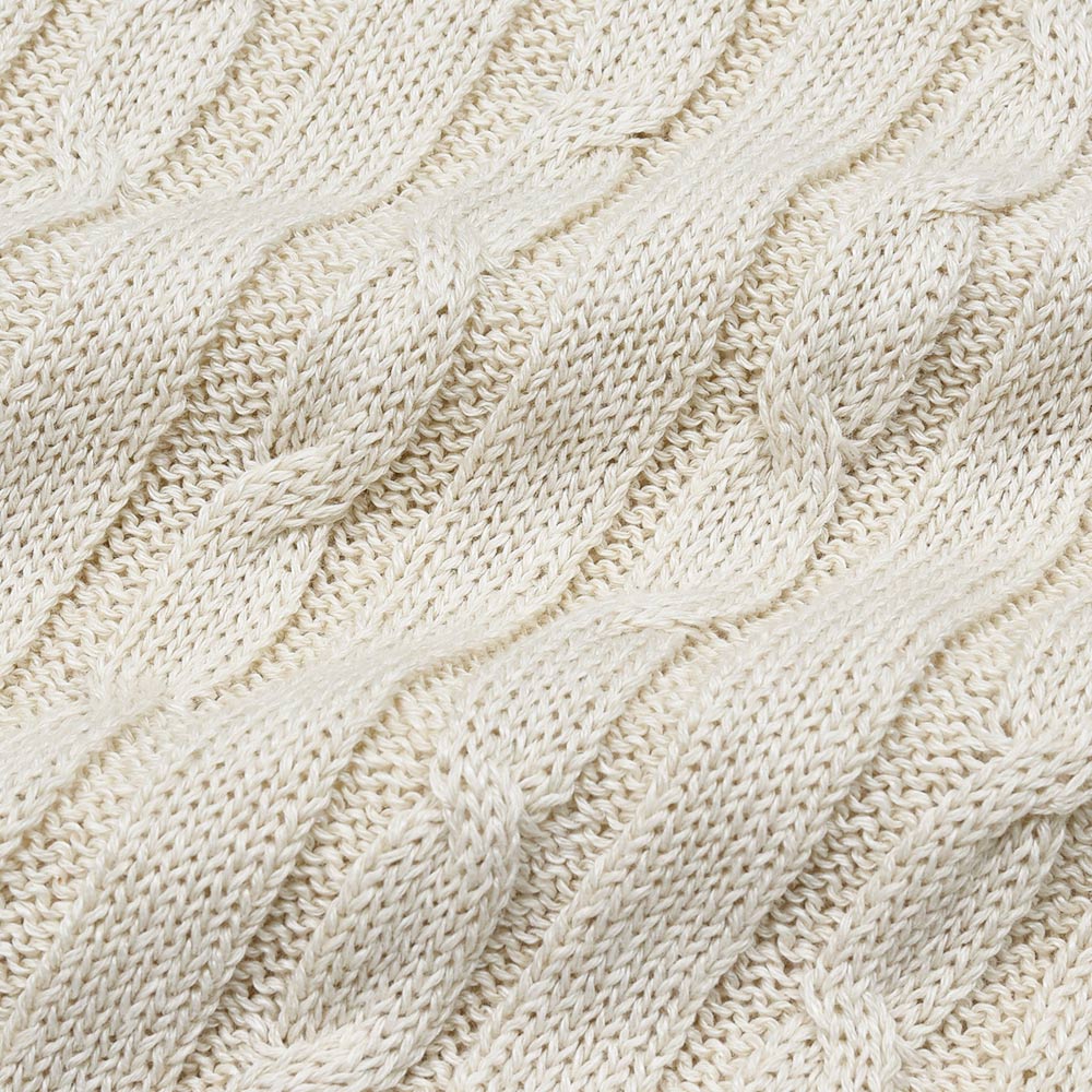 Settefili Cashmere（セッテフィーリ カシミア） リネンコットン ケーブル クルーネックニット