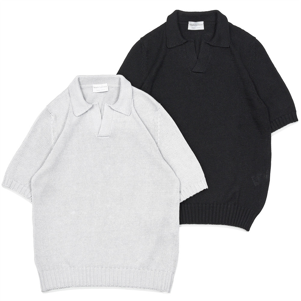 Settefili Cashmere（セッテフィーリ カシミア） リネンコットン スキッパーニットポロ