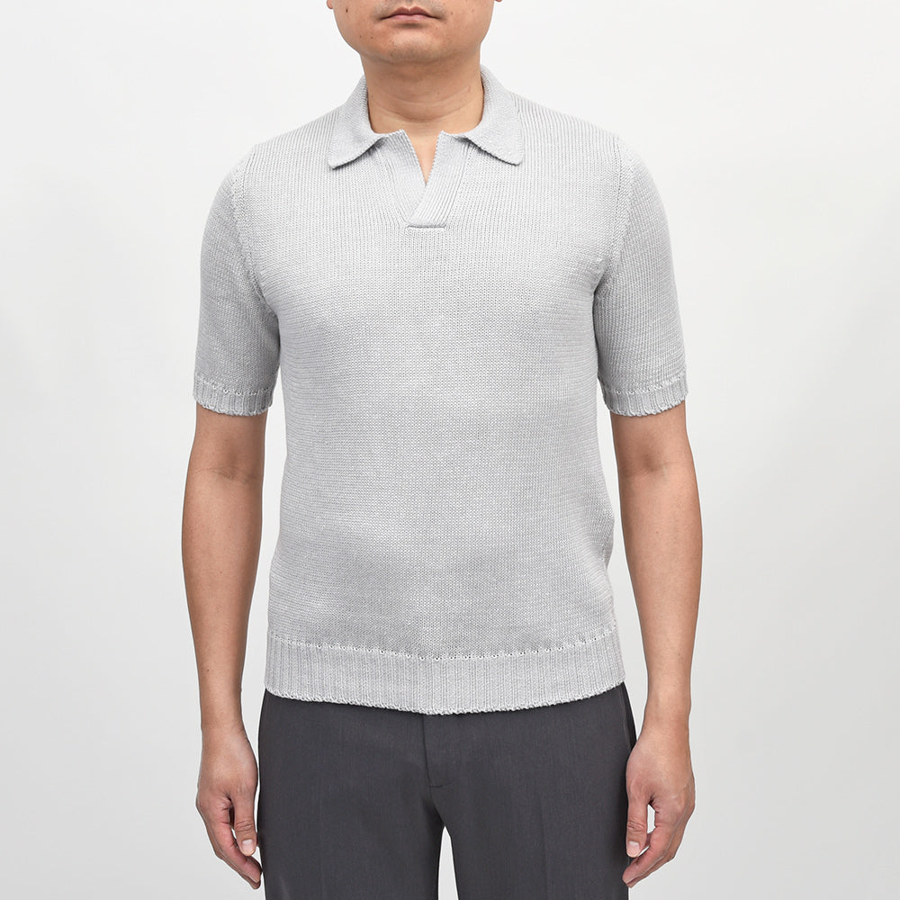 Settefili Cashmere（セッテフィーリ カシミア） リネンコットン スキッパーニットポロ