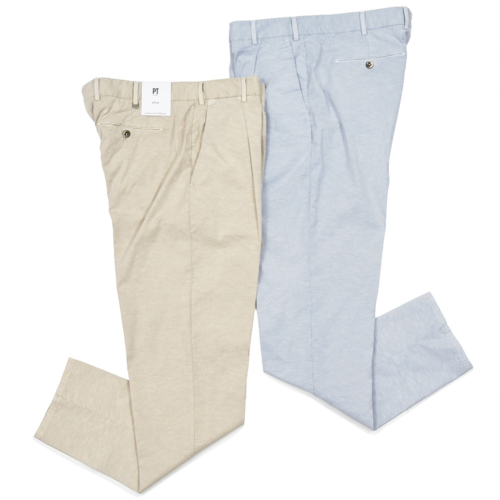 PT TORINO（ピーティートリノ） コットンリネン ストレッチ 1プリーツパンツ UNION FIT/PU43