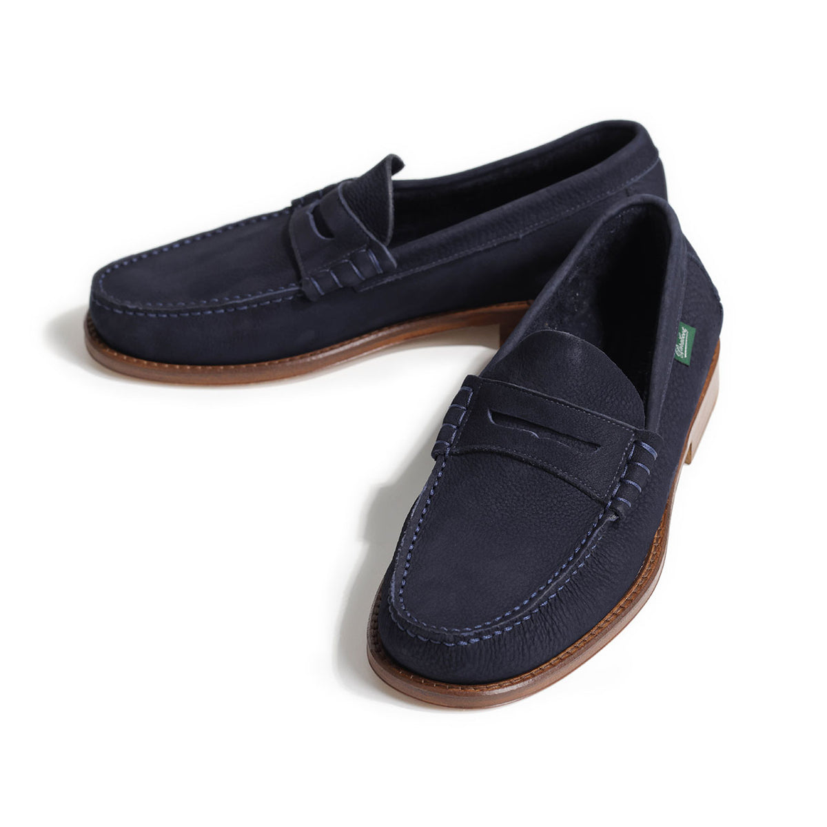パラブーツ / 【初のレザーソール】CORAUX ヌバック デッキシューズ/187240 NUBUCK NAVY