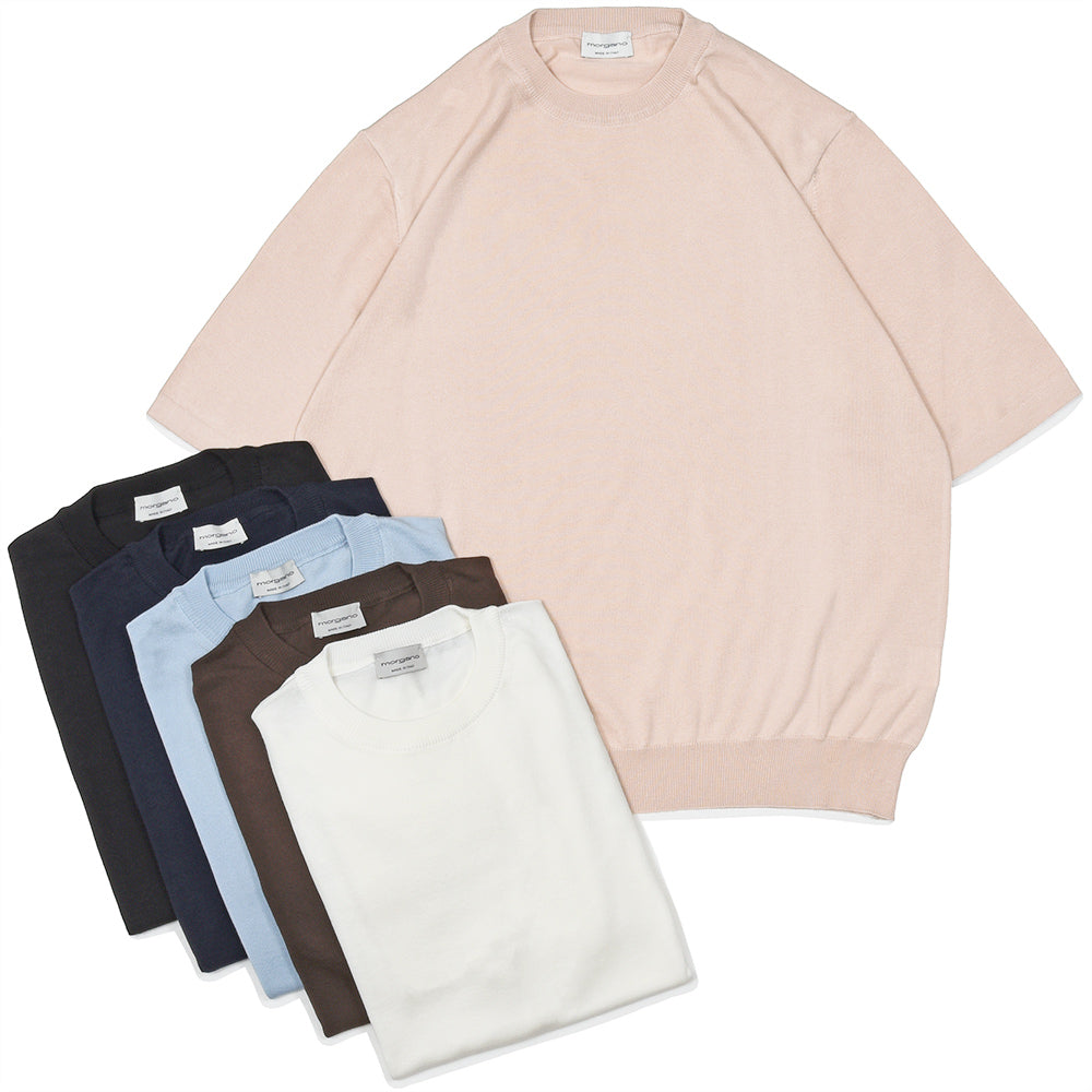 morgano（モルガーノ） ring別注 オーガニックコットン 12ゲージ クルーネックニット