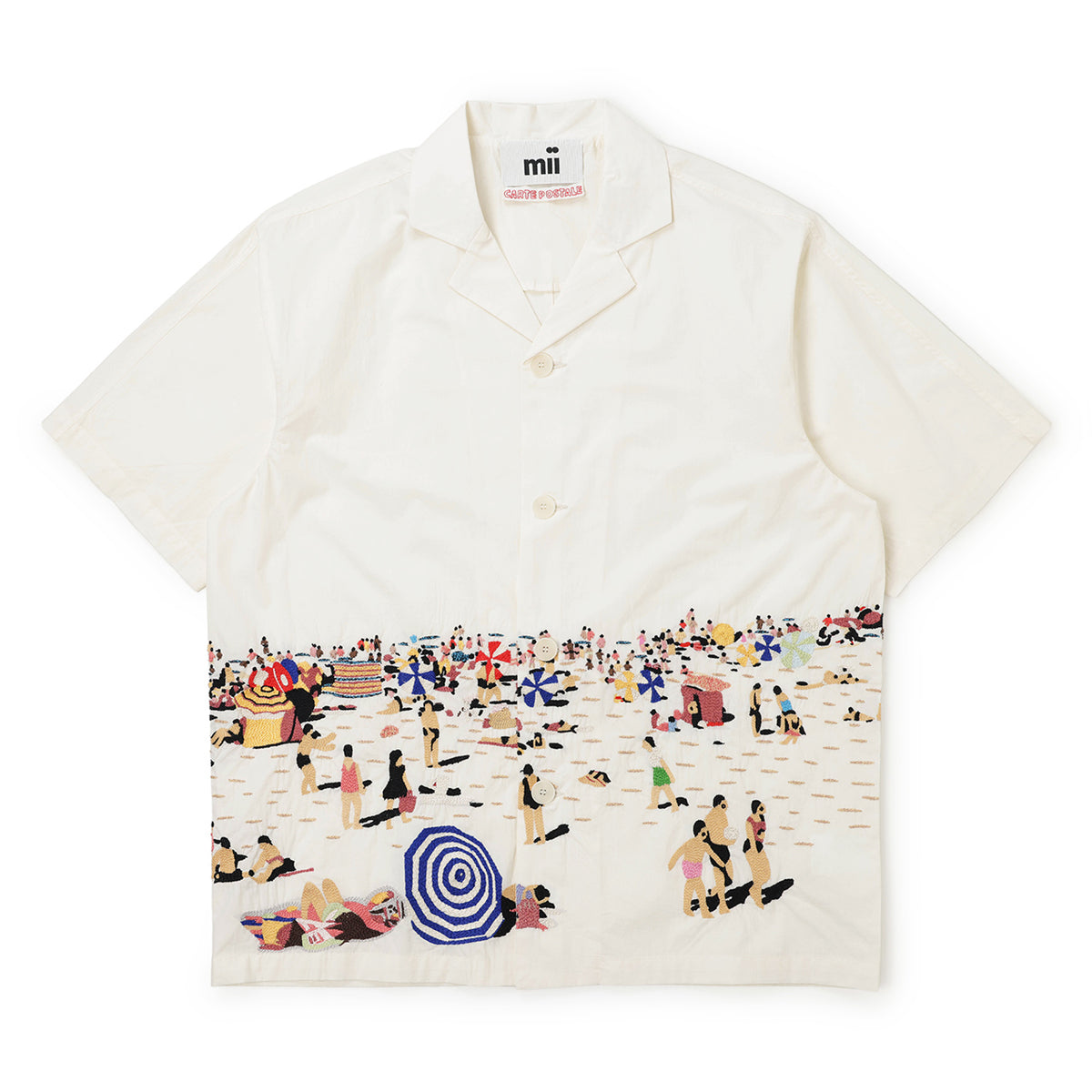 ミーコレクション /  ビーチ 刺繍 オープンカラー シャツ/SHIRT ANTHONY NATURAL