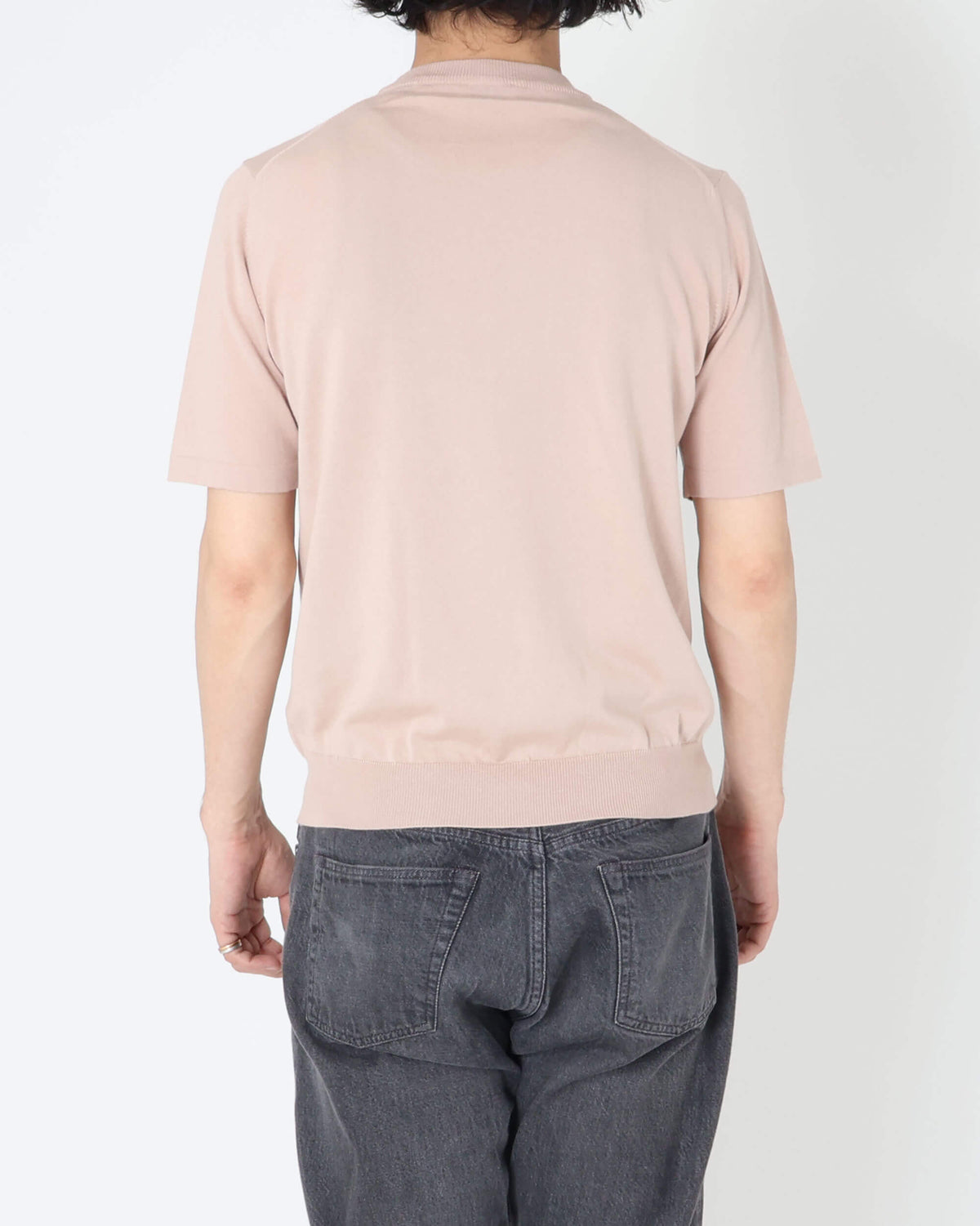 モルガーノ / GIZAコットン クルーネックニット S/S / ベージュ