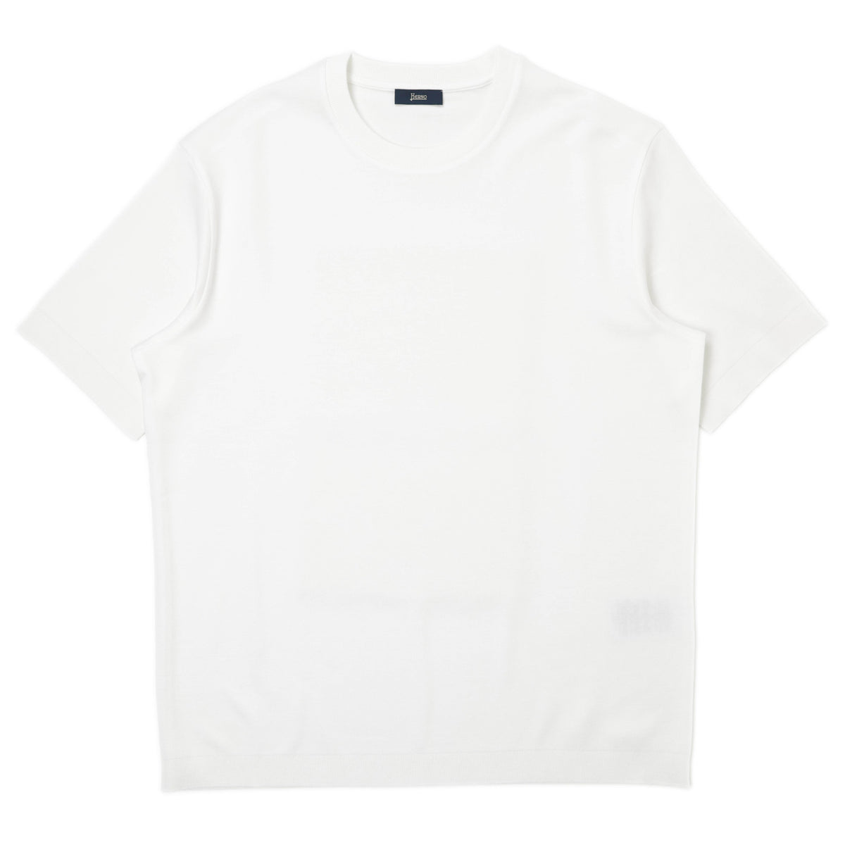 HERNO ヘルノ カットソー クルーネック コットン ジャージ ニット調 半袖 JG000206U 1000 ホワイト