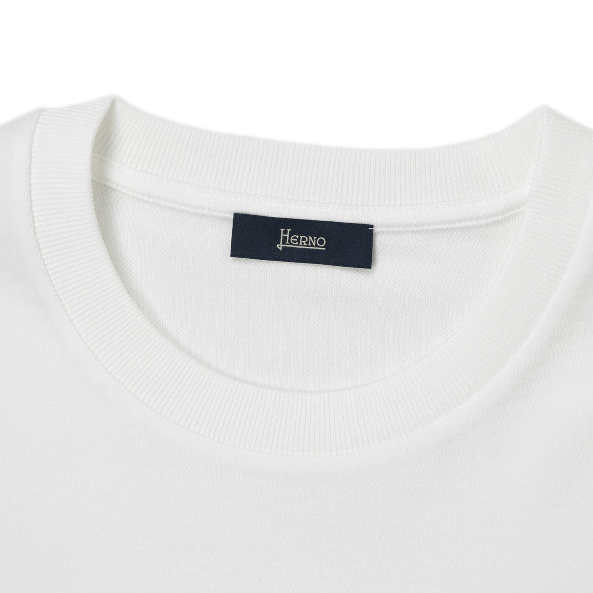 HERNO ヘルノ カットソー クルーネック コットン ジャージ ニット調 半袖 JG000206U 1000 ホワイト