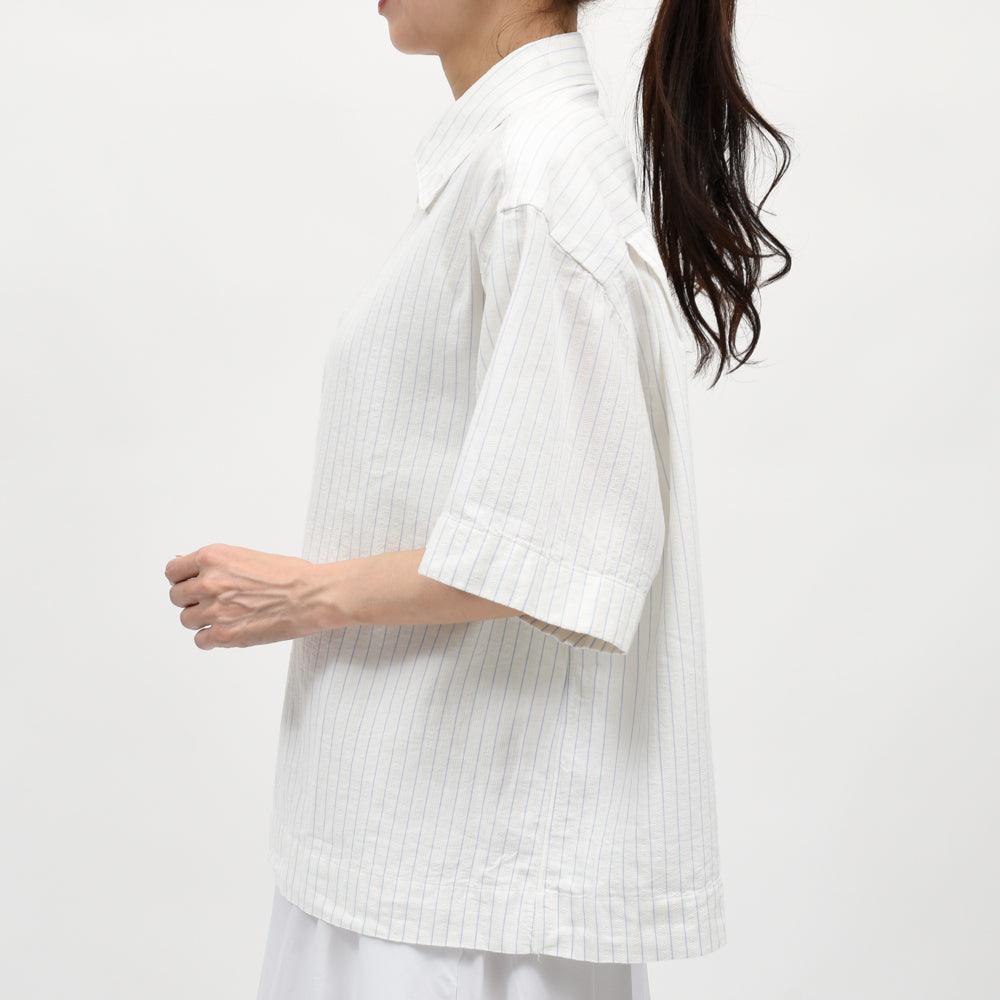 Finamore（フィナモレ） SISSI M0066 コンビストライプショートスリーブシャツ