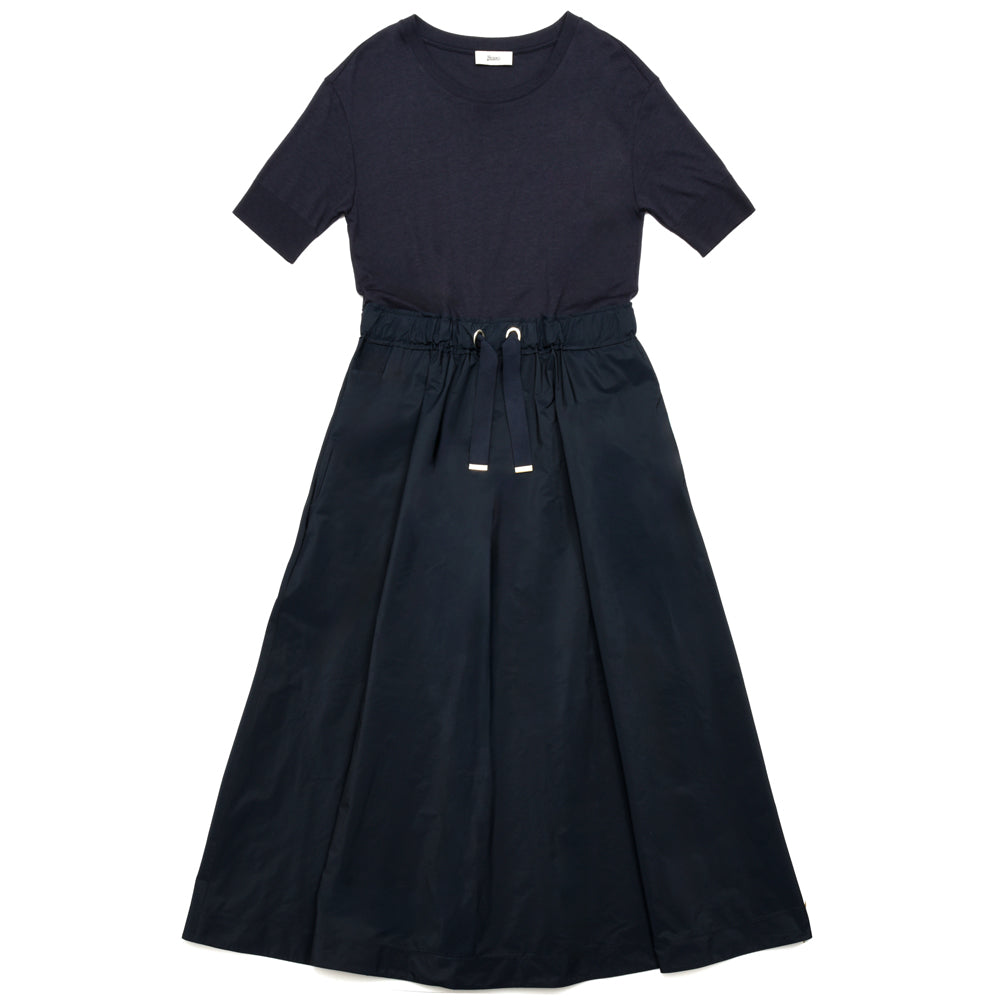 HERNO（ヘルノ）  AB000032D-52056 KNIT+NEWテクノタフタワンピース