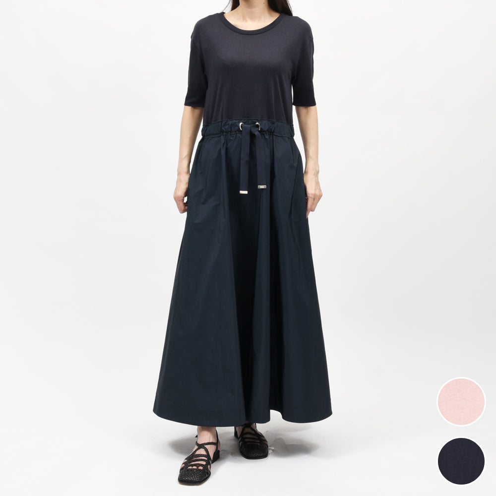 HERNO（ヘルノ）  AB000032D-52056 KNIT+NEWテクノタフタワンピース