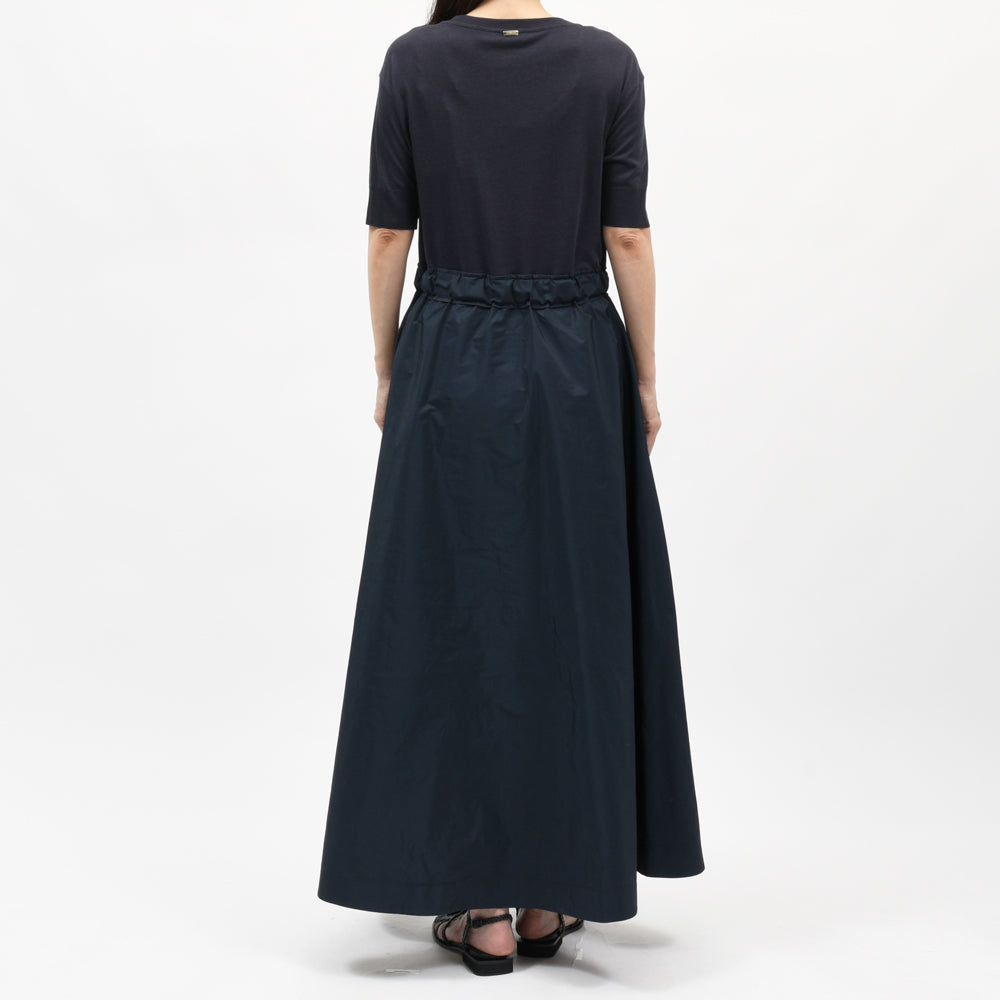 HERNO（ヘルノ）  AB000032D-52056 KNIT+NEWテクノタフタワンピース