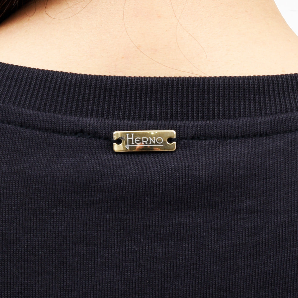 HERNO（ヘルノ）  AB000032D-52056 KNIT+NEWテクノタフタワンピース