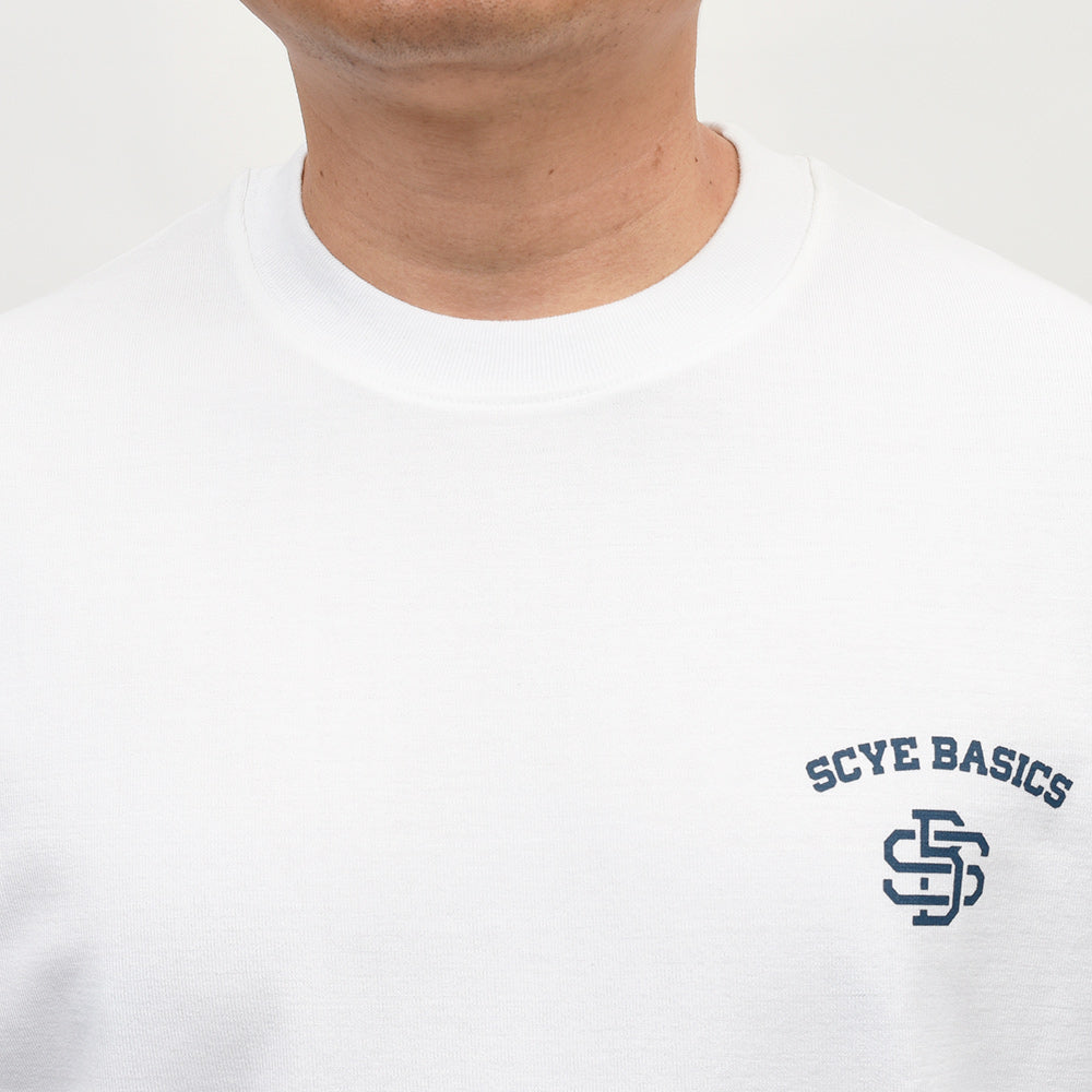 SCYE BASICS（サイベーシックス） コットン ジャージー ロゴプリント クルーネックカットソー