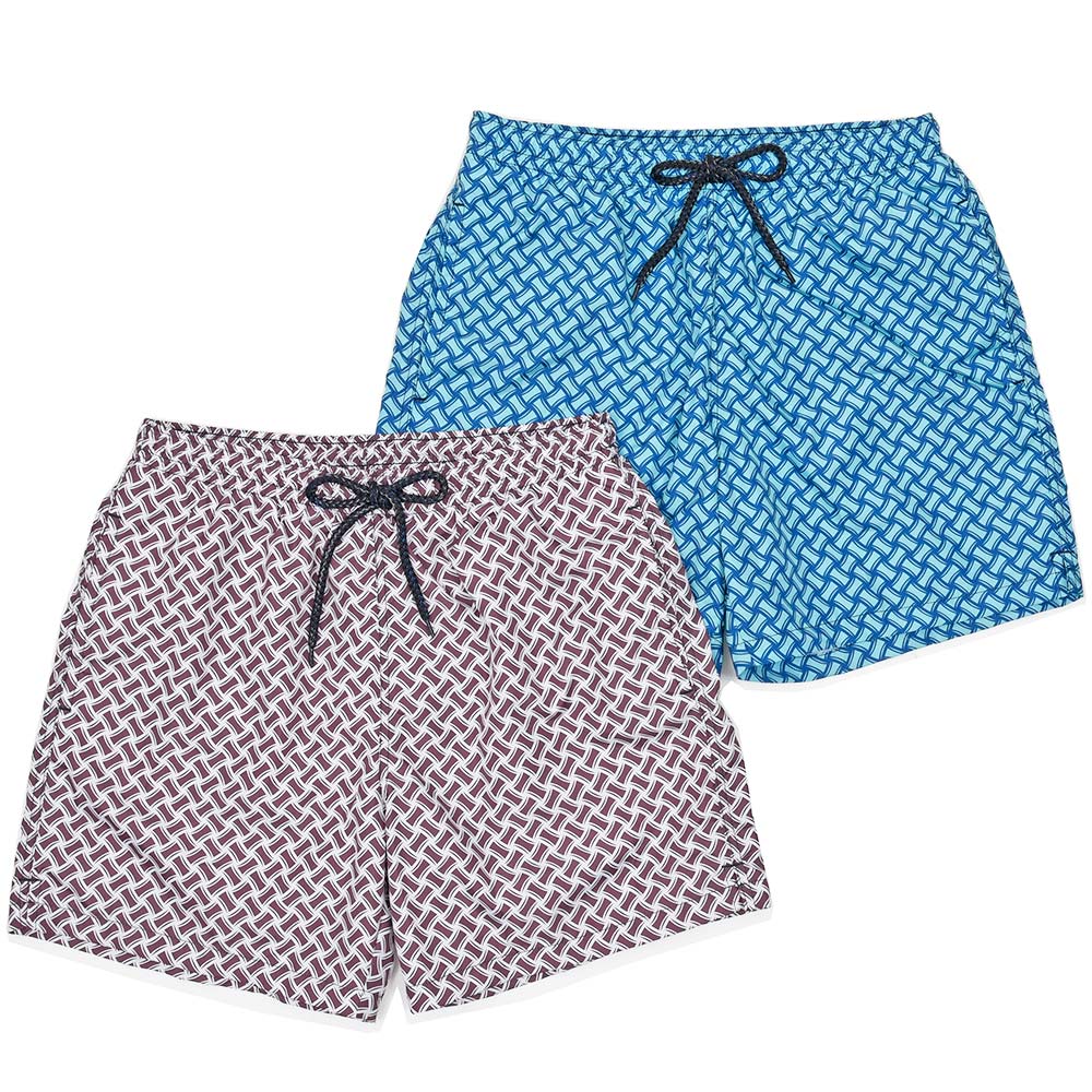 Drumohr（ドルモア） ポリエステル ビスコッティ柄 スイムショーツ