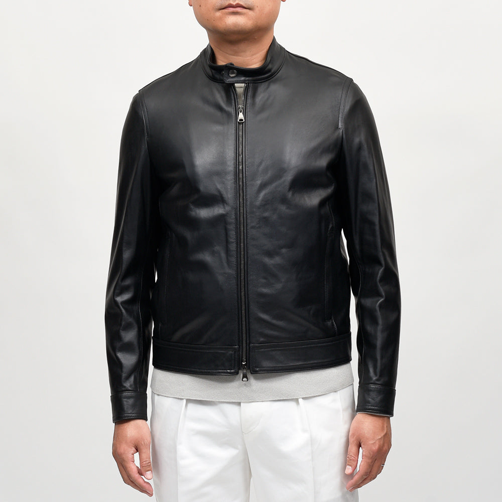 EMMETI（エンメティ） JURI ナッパチェラータ ラムナッパレザー ライダースジャケット