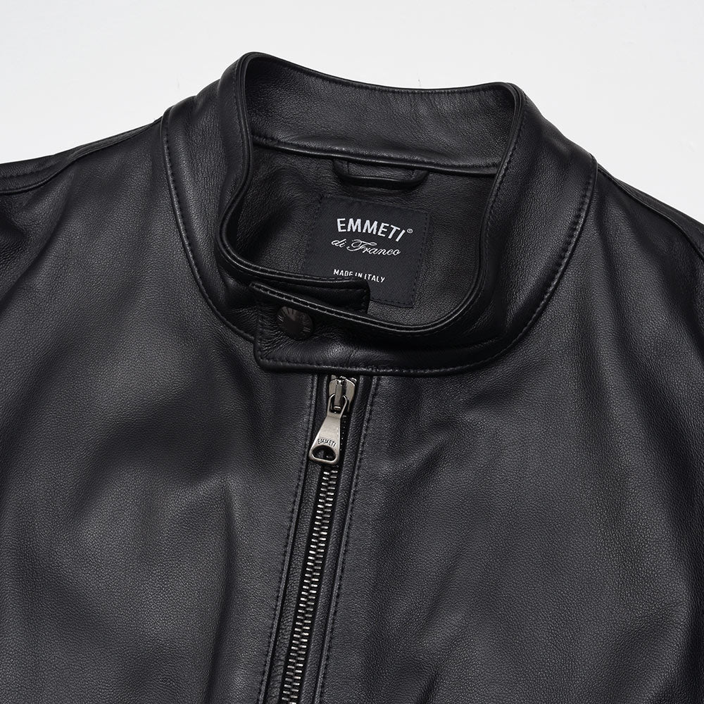 EMMETI（エンメティ） JURI ナッパチェラータ ラムナッパレザー ライダースジャケット