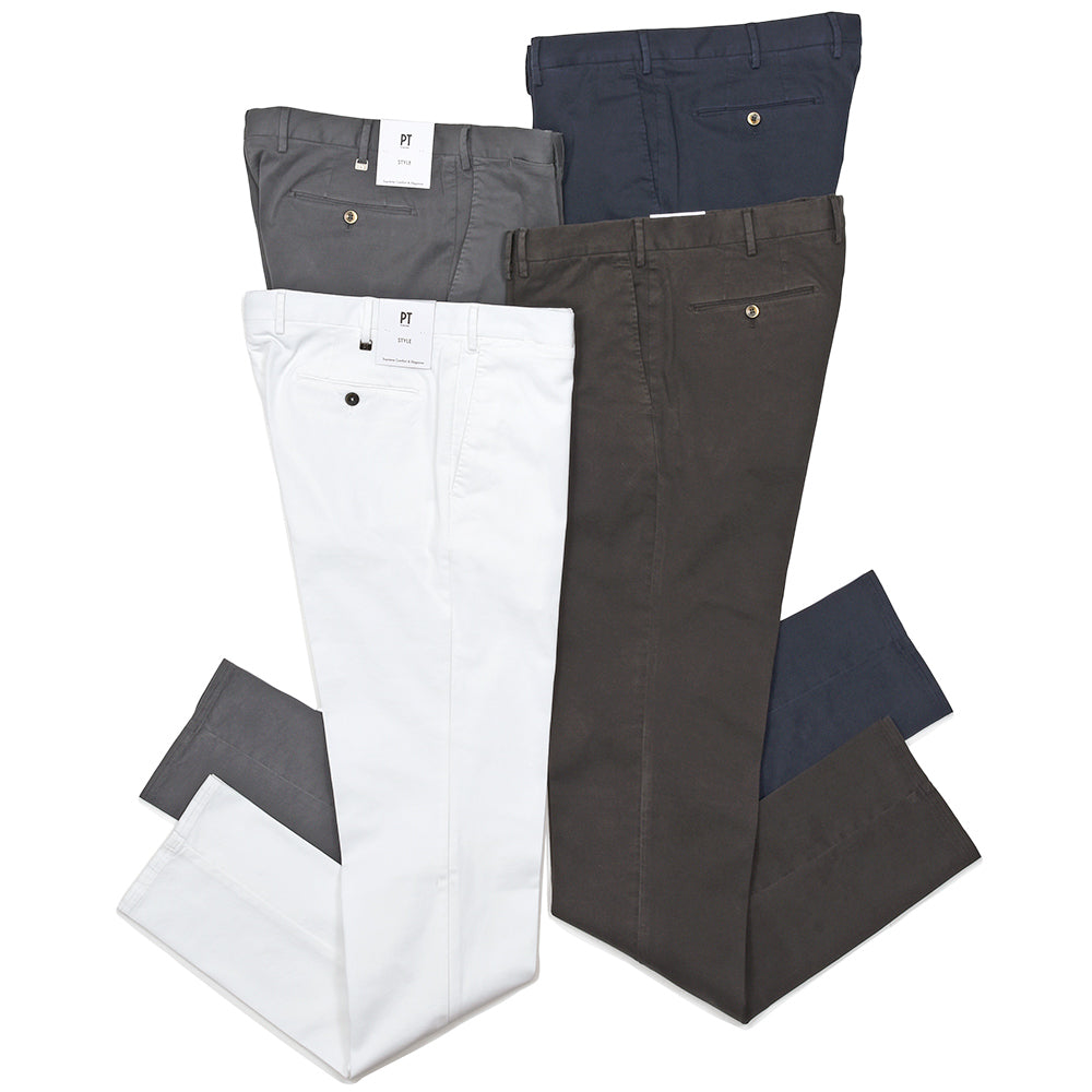 PT TORINO（ピーティー トリノ） コットンストレッチ ギャバジン ノープリーツパンツ SUPERSLIM FIT/NK31