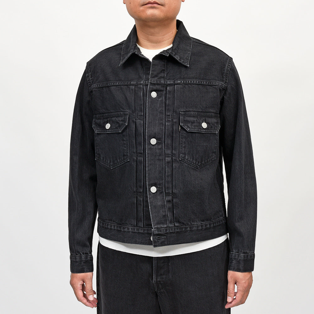 SCYE BASICS（サイベーシックス）<br>セルビッジブラックデニム 2ndタイプ デニムジャケット