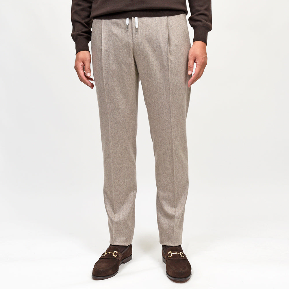PT TORINO（ピーティー トリノ）<br>ヴァージンウールカシミヤストレッチ ライトフランネル 1プリーツシャーリングパンツ SOFT FIT/TO03