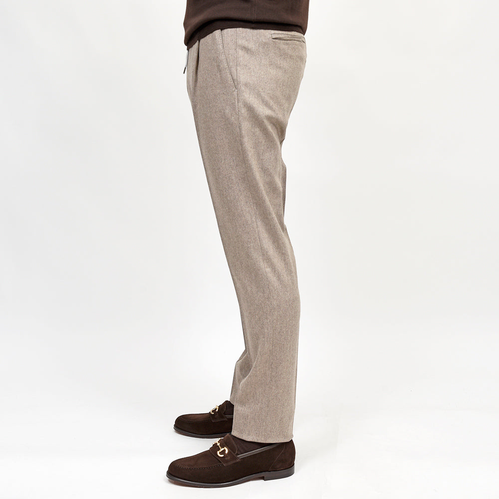 PT TORINO（ピーティー トリノ）<br>ヴァージンウールカシミヤストレッチ ライトフランネル 1プリーツシャーリングパンツ SOFT FIT/TO03