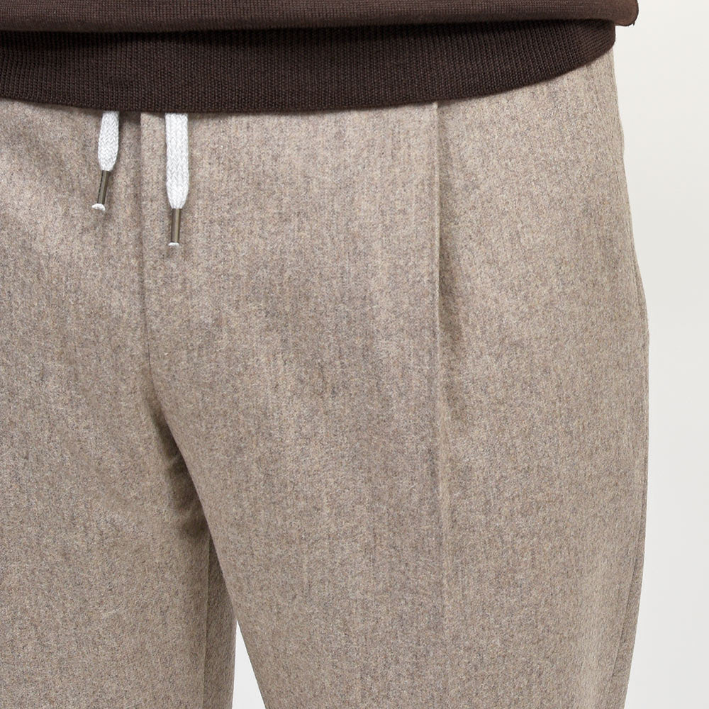 PT TORINO（ピーティー トリノ）<br>ヴァージンウールカシミヤストレッチ ライトフランネル 1プリーツシャーリングパンツ SOFT FIT/TO03