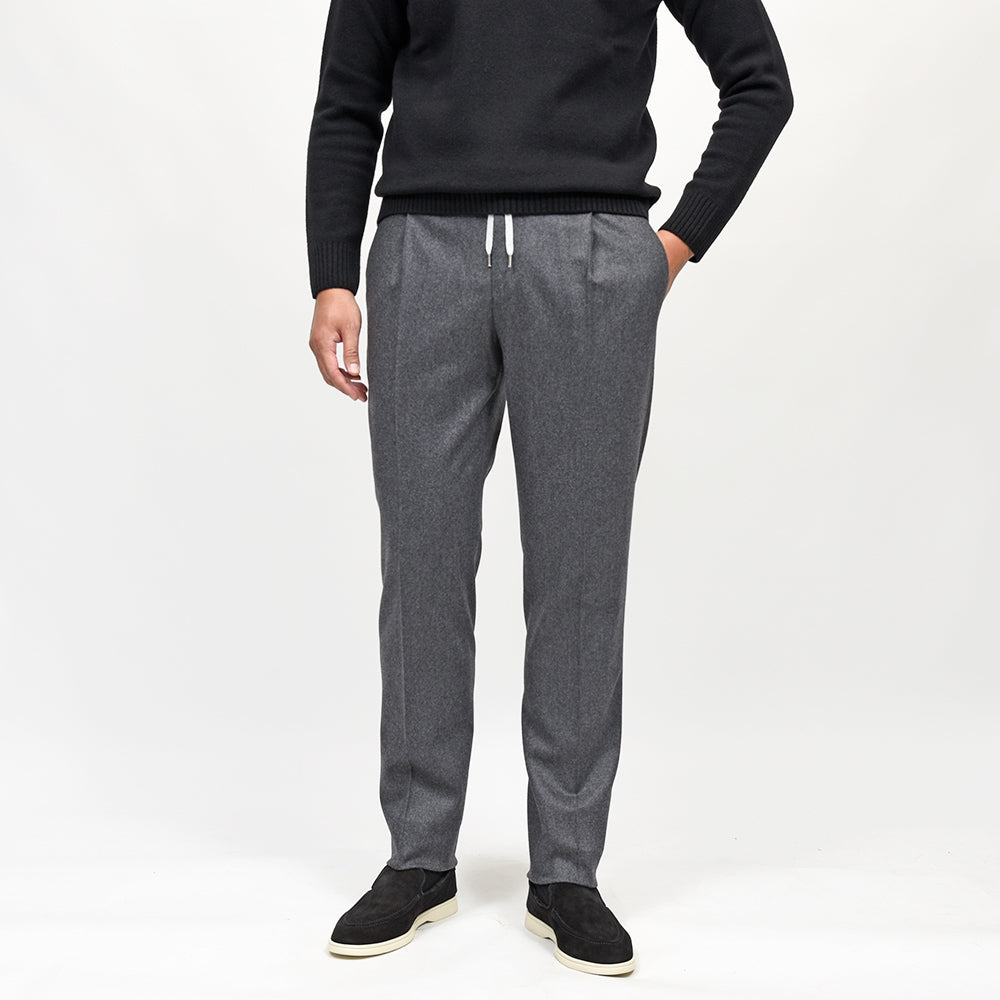 PT TORINO（ピーティー トリノ）<br>ヴァージンウールカシミヤストレッチ ライトフランネル 1プリーツシャーリングパンツ SOFT FIT/TO03