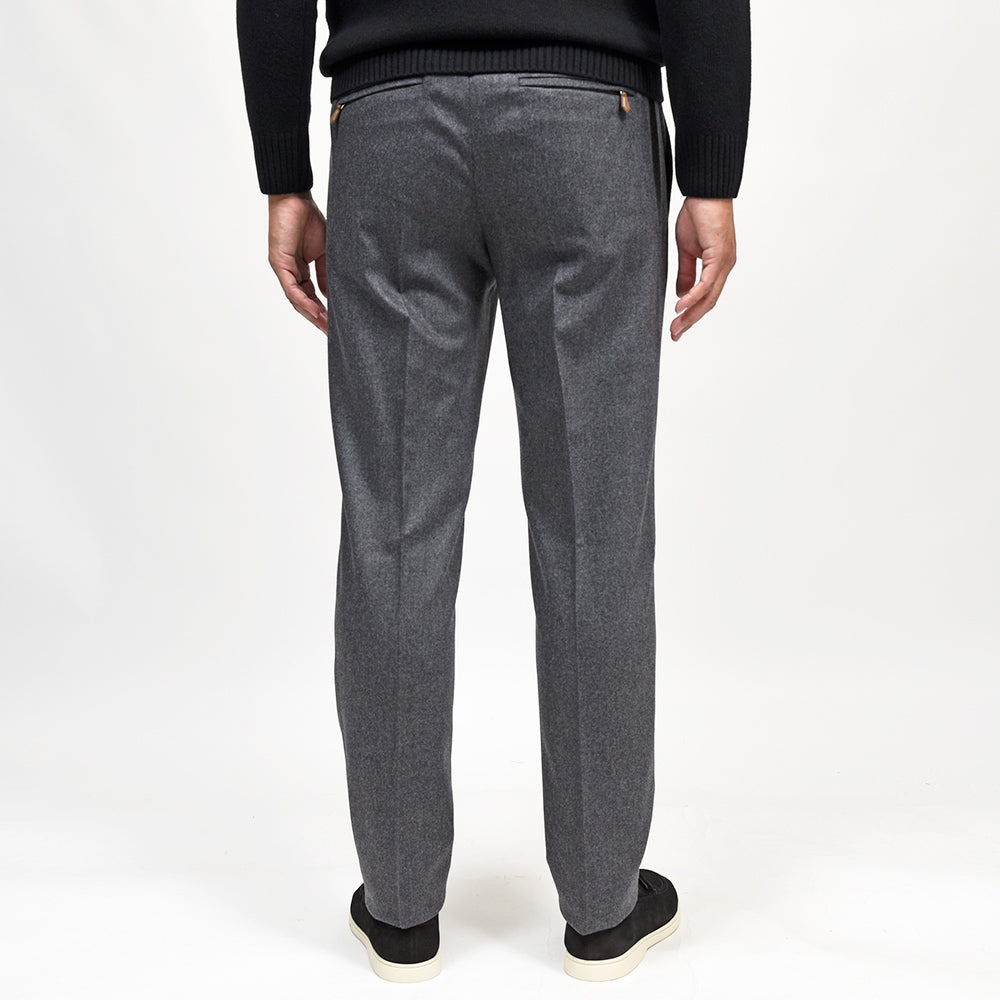 PT TORINO（ピーティー トリノ）<br>ヴァージンウールカシミヤストレッチ ライトフランネル 1プリーツシャーリングパンツ SOFT FIT/TO03